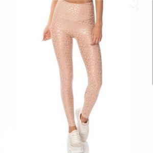 Zyia Active Pink Metallic Leopard Leggings